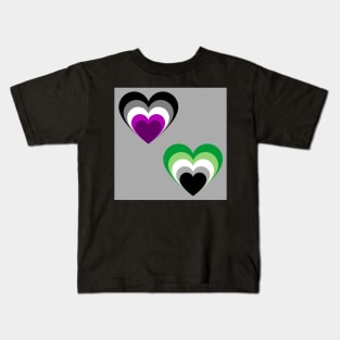 Aro/Ace hearts Kids T-Shirt